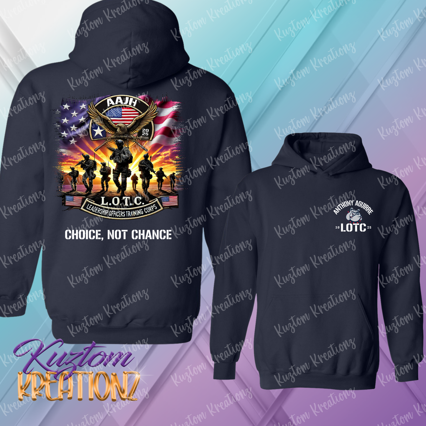 🇺🇸 AAJH L.O.T.C. “Choice, Not Chance” Military-Inspired T-Shirt – Anthony Aguirre Leadership Officers Training Corps Tee 🇺🇸 (LOTC STAFF ONLY)