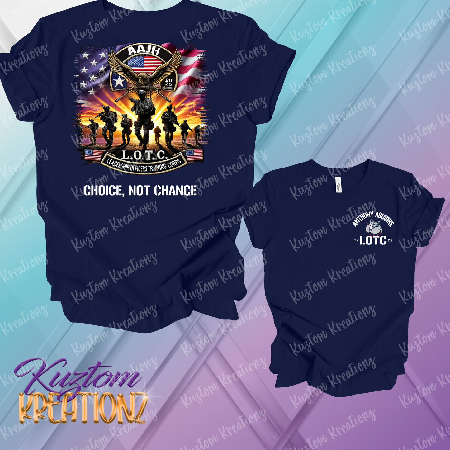 🇺🇸 AAJH L.O.T.C. “Choice, Not Chance” Military-Inspired T-Shirt – Anthony Aguirre Leadership Officers Training Corps Tee 🇺🇸 (LOTC STAFF ONLY)